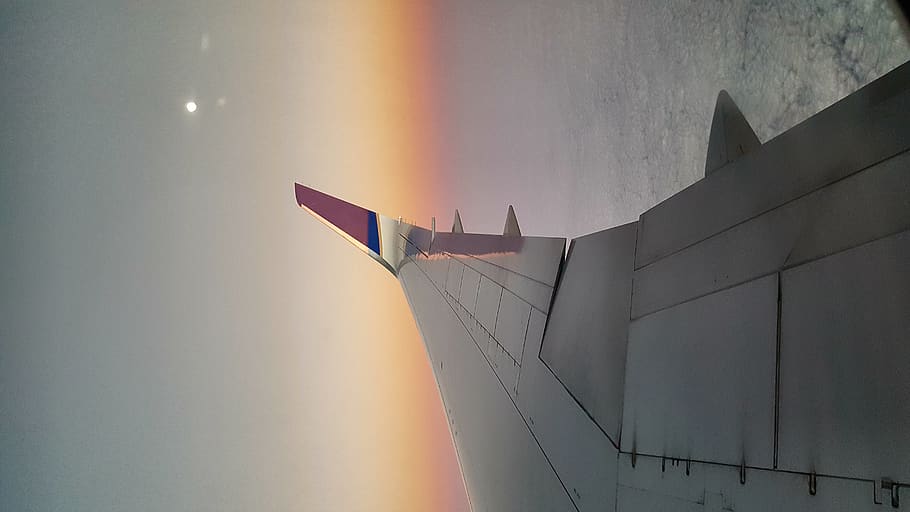 desert, sunset, chile, airplane, flying, transportation, sky HD wallpaper