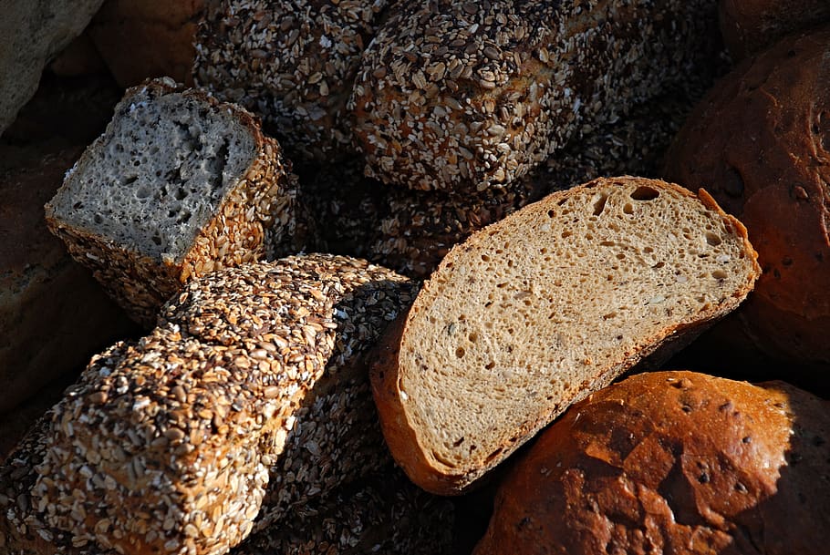 loaf, bread, bakery, eating, wheat, healthy, food, food and drink HD wallpaper