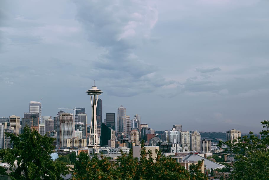 seattle, kerry park, united states, space needle, buildings