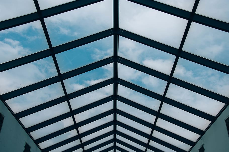 summer, window, windows, sky, full frame, low angle view, no people HD wallpaper