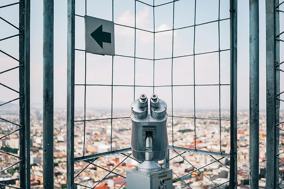 Tower Viewer, binoculars, fence, architecture, no people, building exterior HD wallpaper
