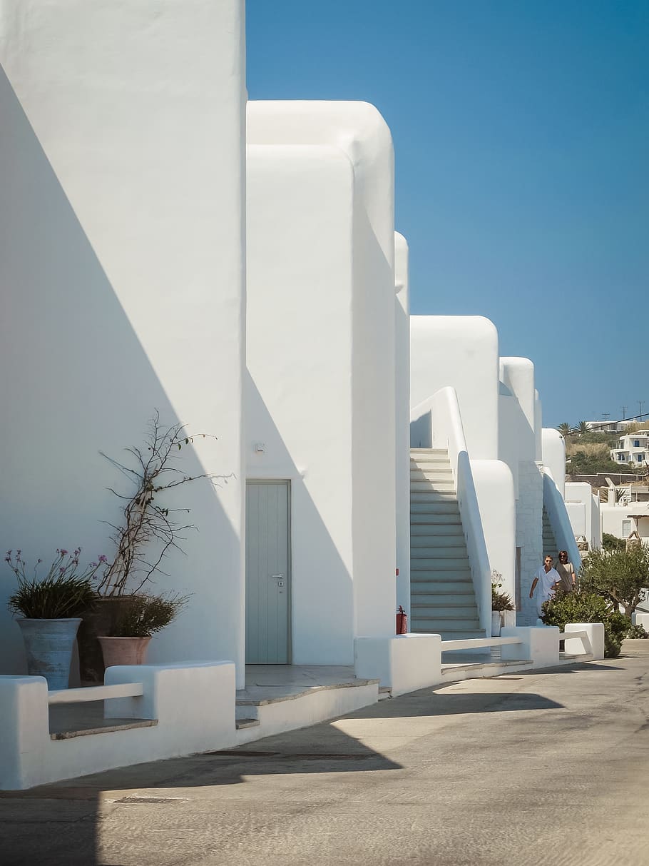 greece, mykonos, architecture, built structure, building exterior HD wallpaper