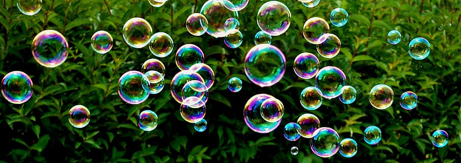 soap bubbles, colorful, flying, make soap bubbles, mirroring, HD wallpaper