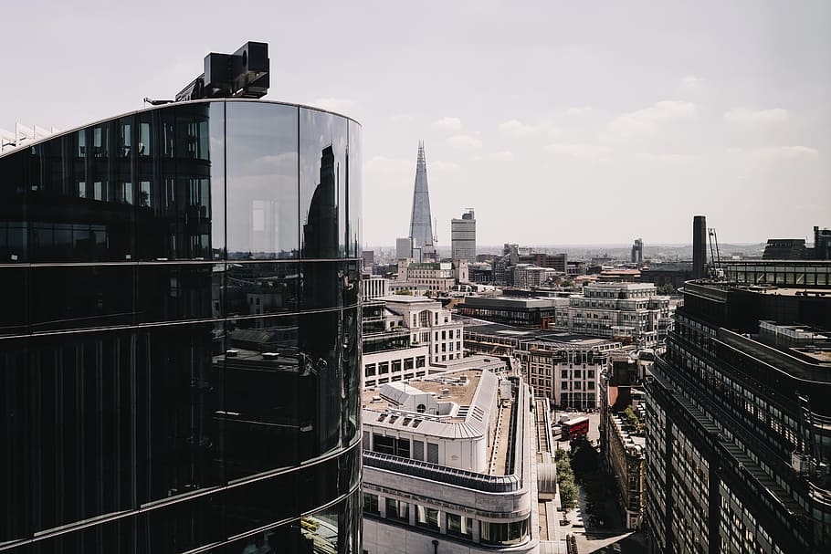 building, glass, window, reflection, skyscraper, outdoors, road HD wallpaper
