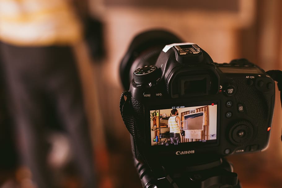 Black Canon Dslr Camera, action, analog, Analogue, aperture, close-up HD wallpaper