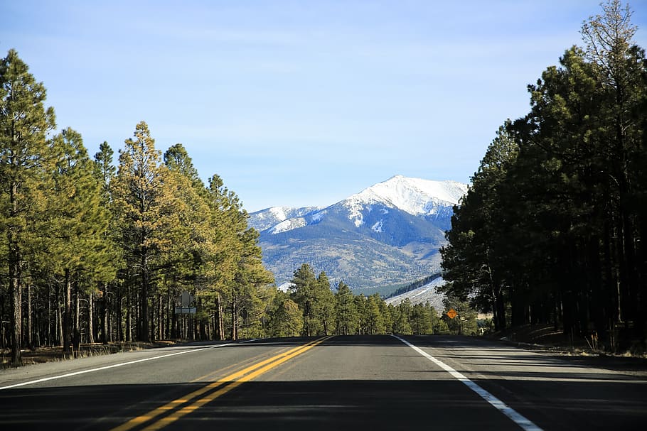 HD wallpaper: on the road, travel, drive, flagstaff, mountain, roadtrip ...