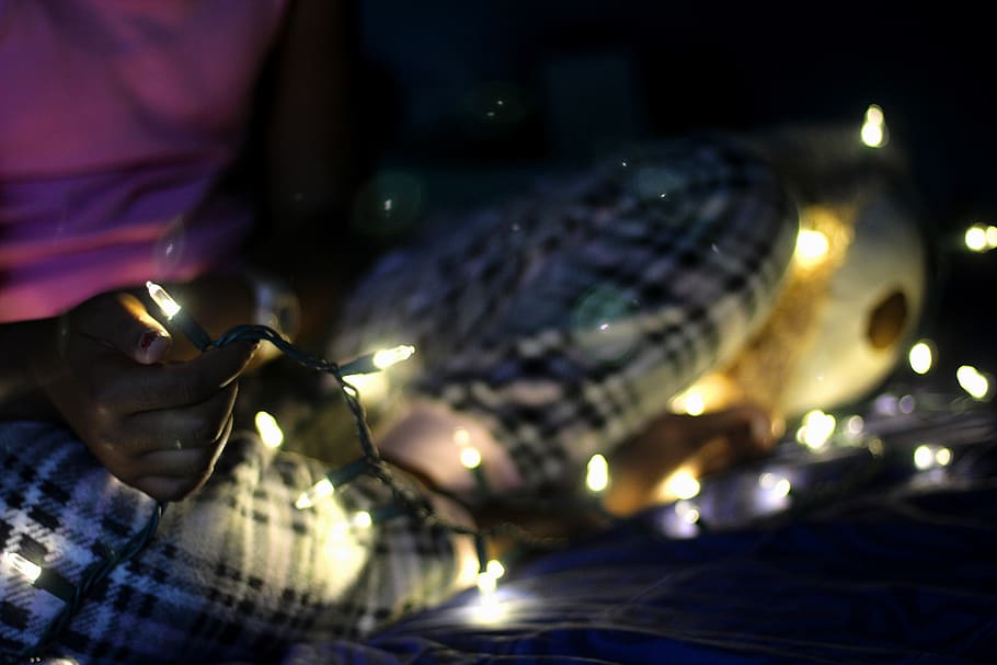 lights, pink, illuminated, night, human hand, one person, human body part HD wallpaper