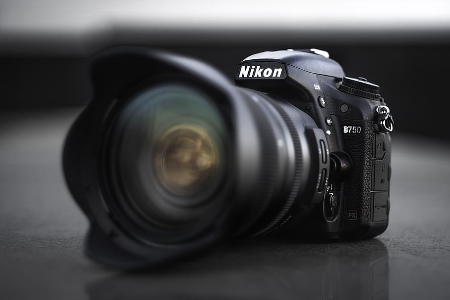 HD wallpaper  black Nikon  D750  camera electronics 