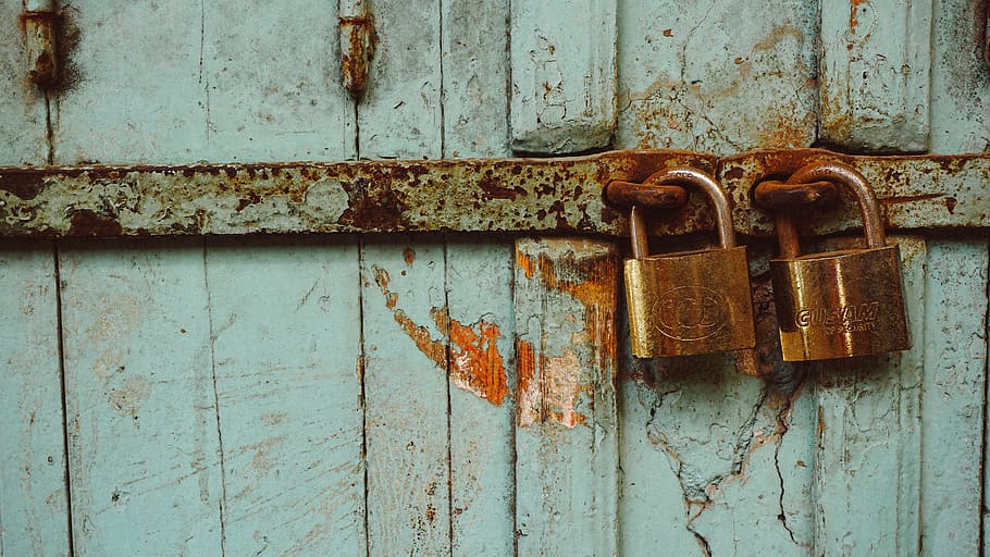 lock, rabat, morocco, old, rust, door, metal, padlock, entrance
