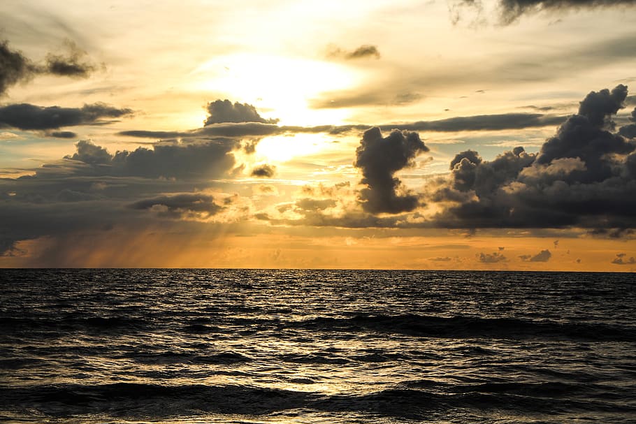 sunset, beach, sea, ocean, travel, vacation, exotic, water HD wallpaper