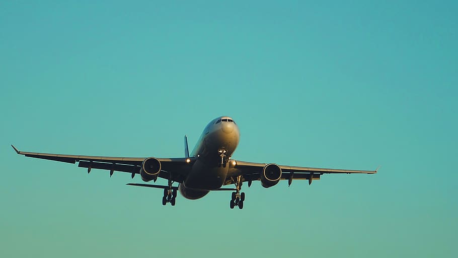 plane, sky, blue, jet, airbus, a330, air vehicle, transportation HD wallpaper