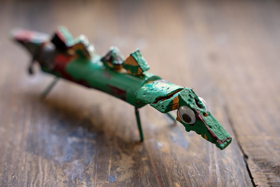 crocodile, self-made, tinker, tinkered, children, elementary school HD wallpaper