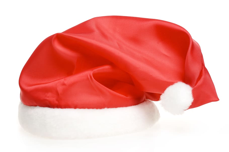 hat, santa, background, claus, red, cap, head, clothing, white, HD wallpaper