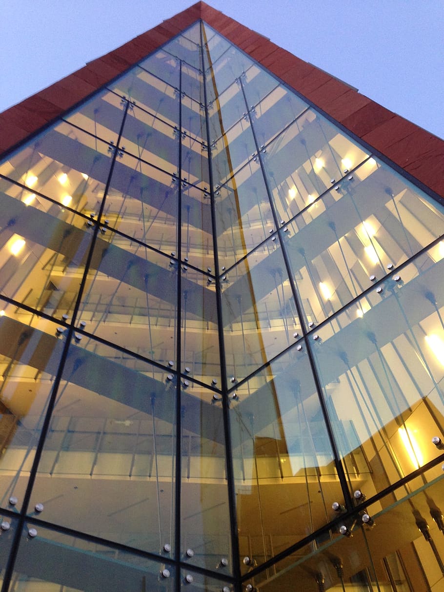 glass, architecture, modern, window, office, built structure HD wallpaper