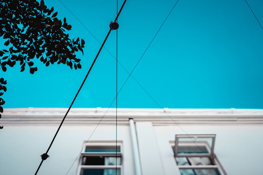 blue, building exterior, architecture, sky, built structure HD wallpaper
