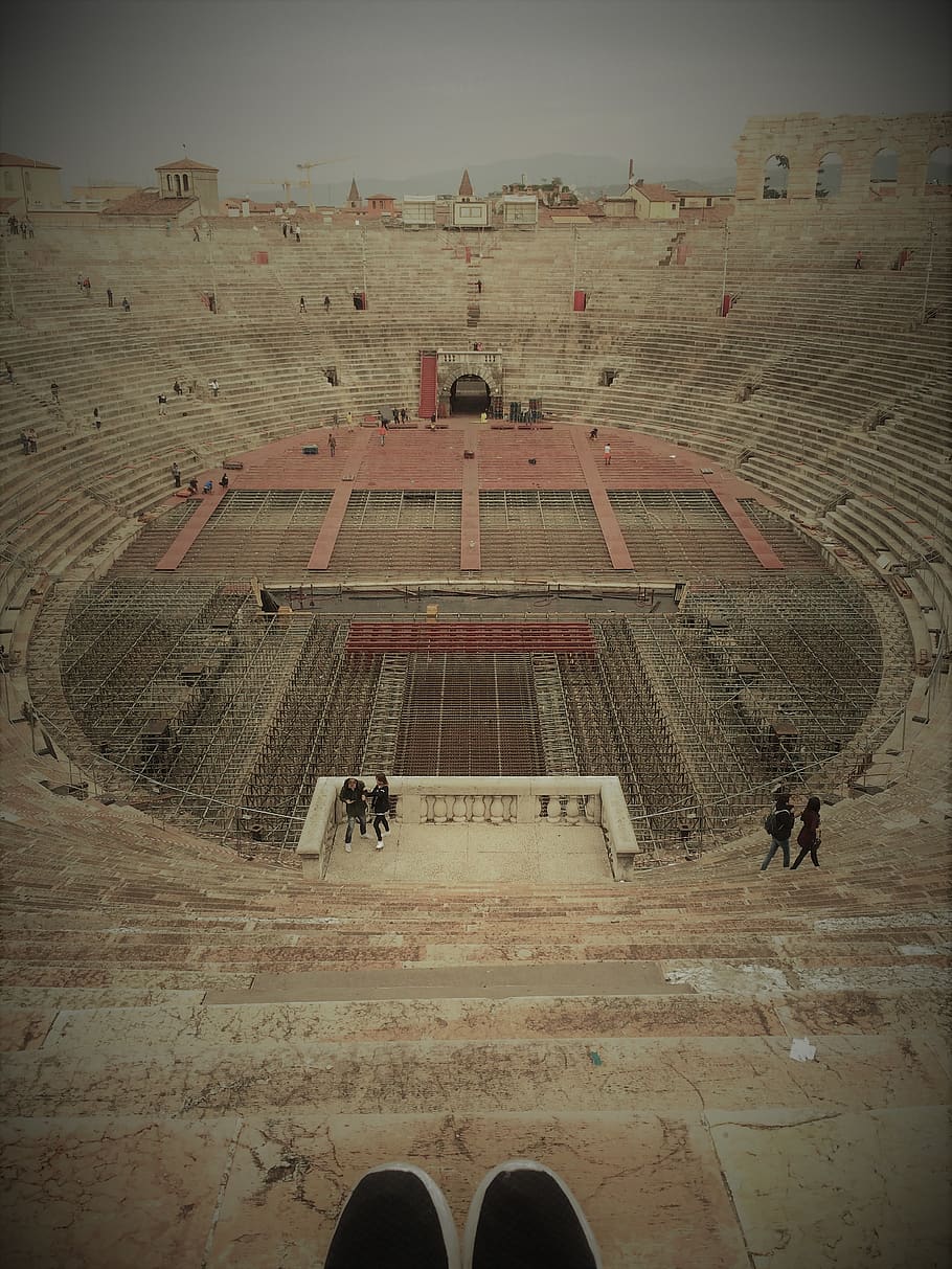 People Walking on Stadium, architecture, building, construction HD wallpaper