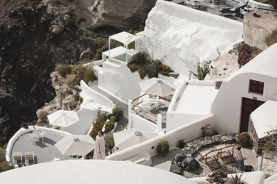 white painted building, building exterior, architecture, built structure HD wallpaper