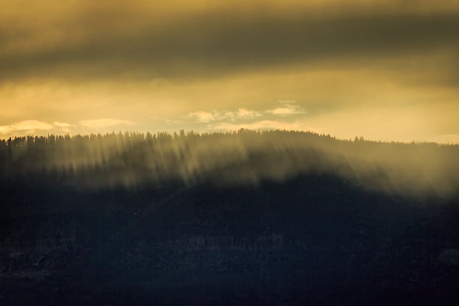 mountain, highland, cloud, sky, landscape, nature, valley, sunlight HD wallpaper