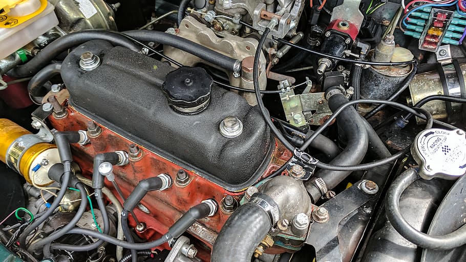 car engine, metal, no people, transportation, mode of transportation HD wallpaper