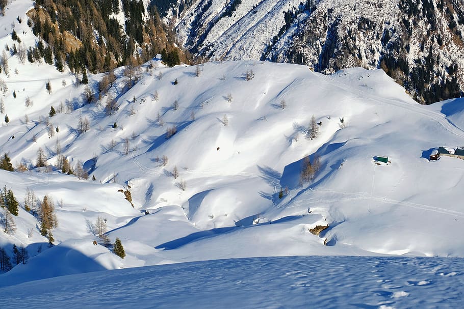nature, landscape, winter, wintry, snow, snow landscape, mountains HD wallpaper