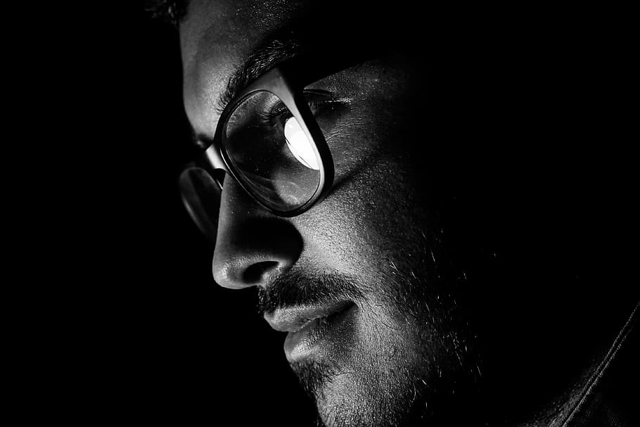 algeria, tlemcen, glasses, black, white, headshot, portrait HD wallpaper