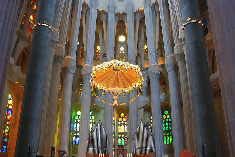 basilica, barcelona, architecture, spain, place of worship HD wallpaper