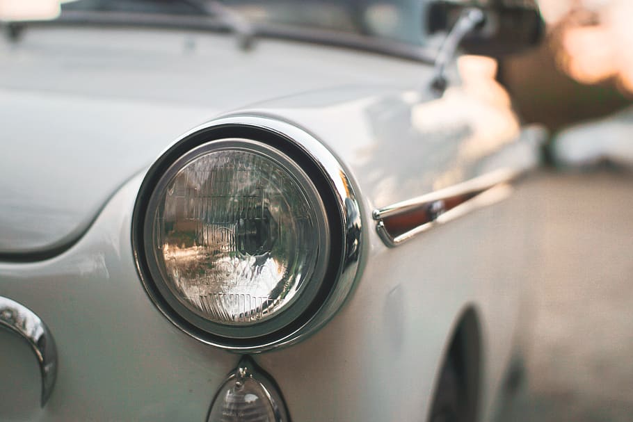 vehicle headlight close-up photography, automobile, car, transportation, HD wallpaper