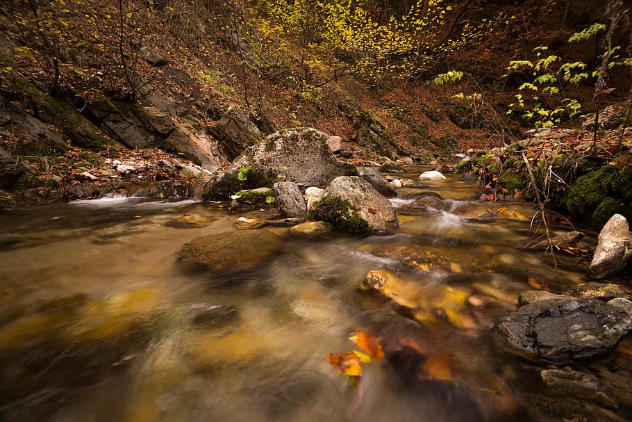 Time Lapse Photography of River, cascade, creek, daylight, environment HD wallpaper