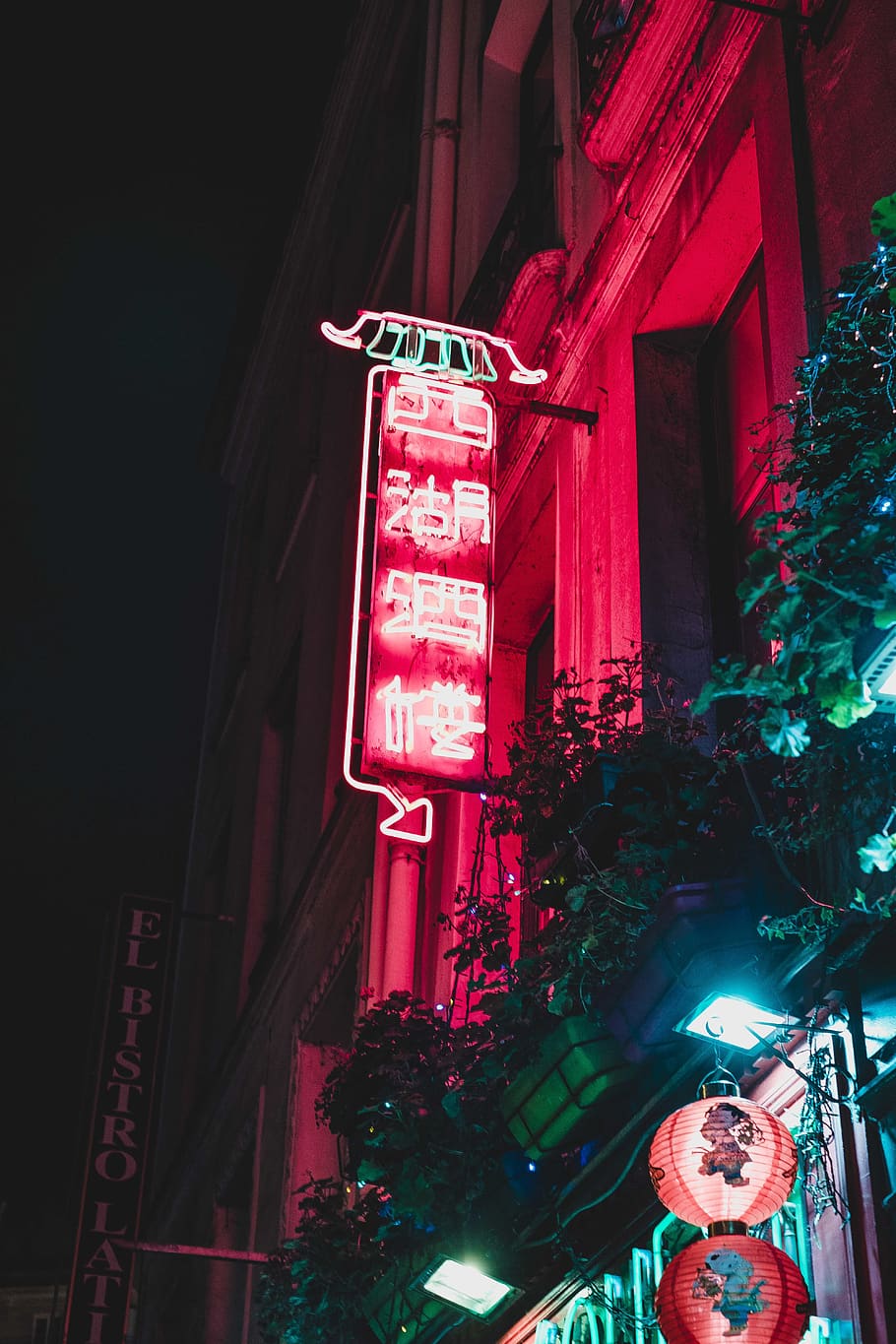 HD wallpaper: lighted neon signage at night, illuminated, low angle ...