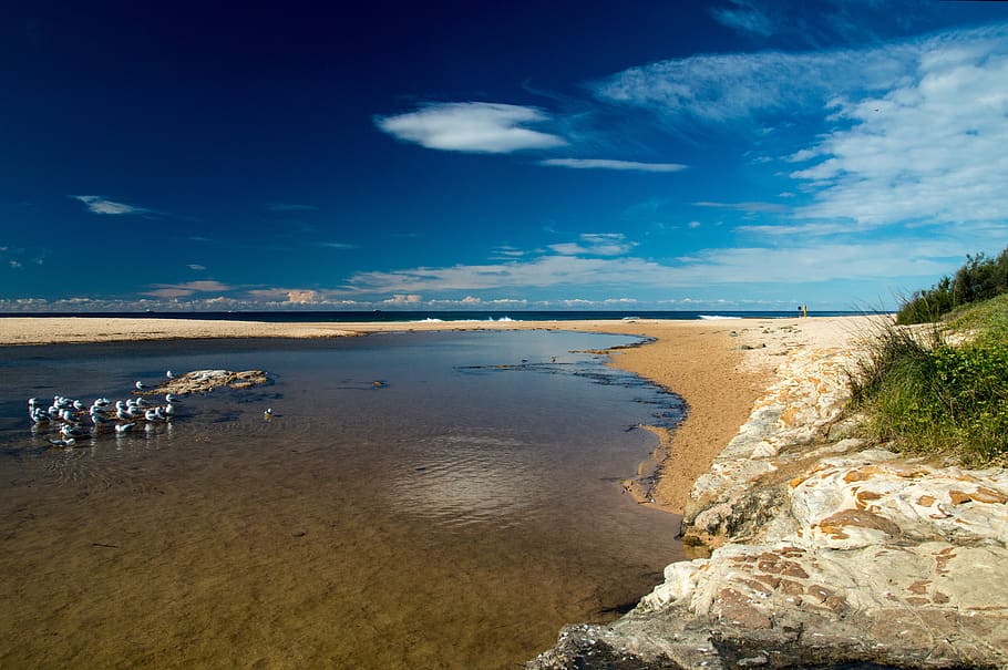 sky, water, beach, ocean, sea, nature, mood, landscape, coast HD wallpaper