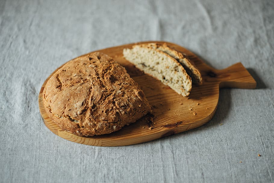 baking, bread, cutting board, food, food and drink, freshness HD wallpaper