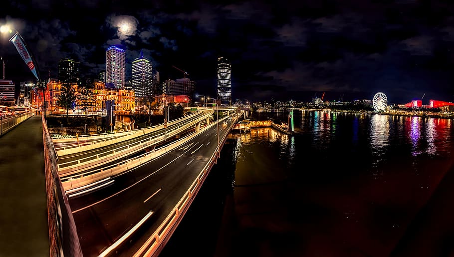 Time-lapse Photography of Moving Vehicles on Bridge, architecture, HD wallpaper