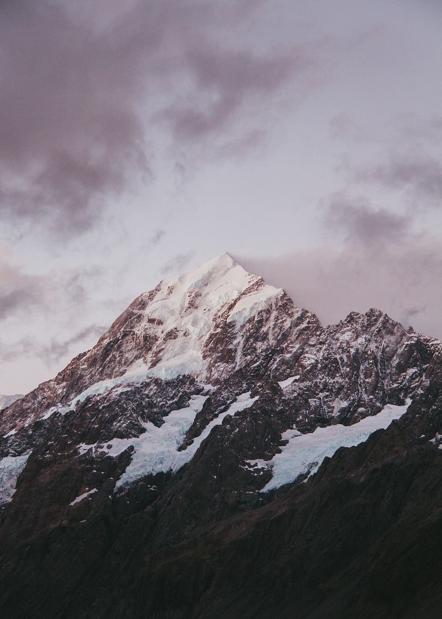 mountain covered by snow, winter, cold temperature, cloud - sky HD wallpaper