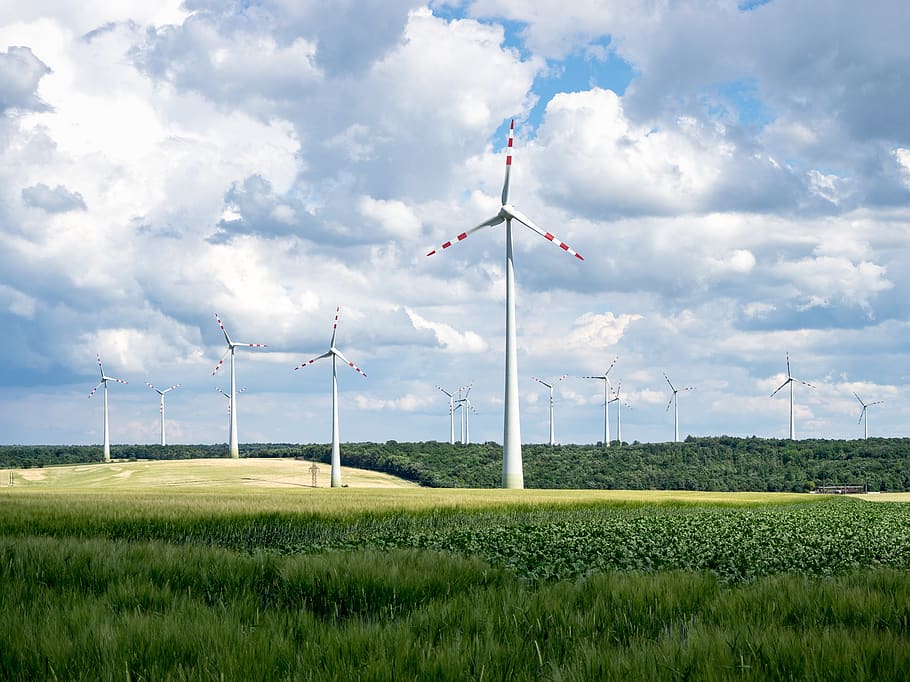 white windmills during daytime, environment, wind turbine, environmental conservation HD wallpaper
