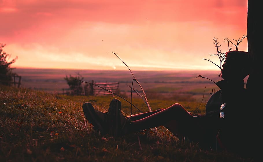 sky, clouds, sunset, people, man, rest, relax, outdoor, adventure HD wallpaper