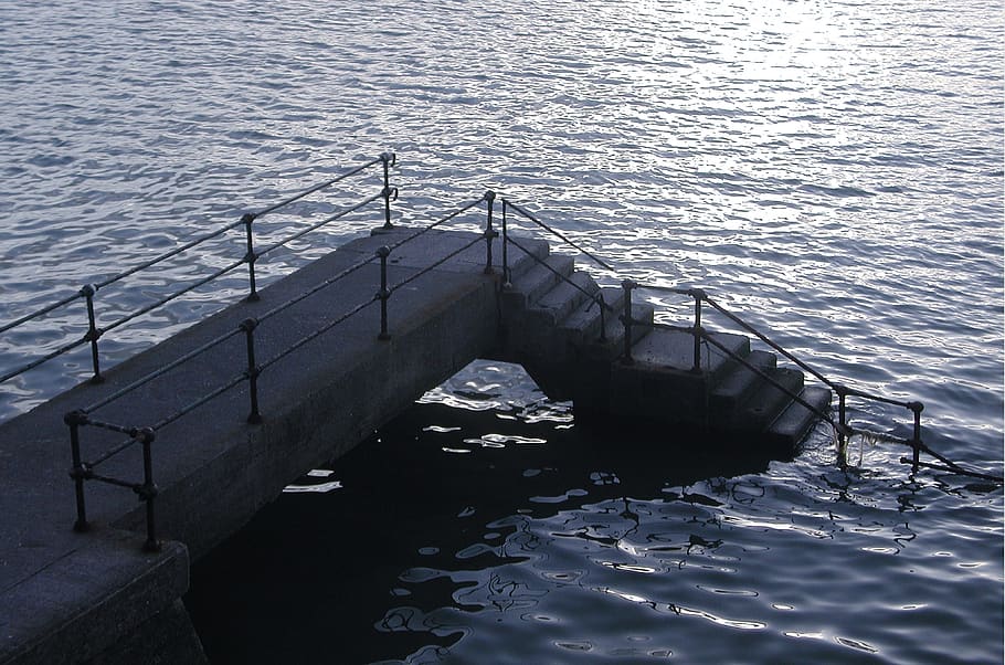 spain, getxo, water, nature, sea, high angle view, day, railing HD wallpaper