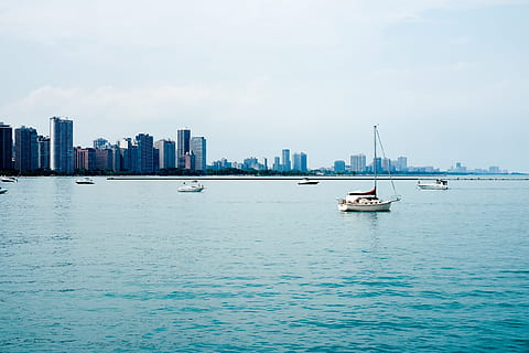 Chicago lakefront, architecture, blue, building, city, coast HD wallpaper