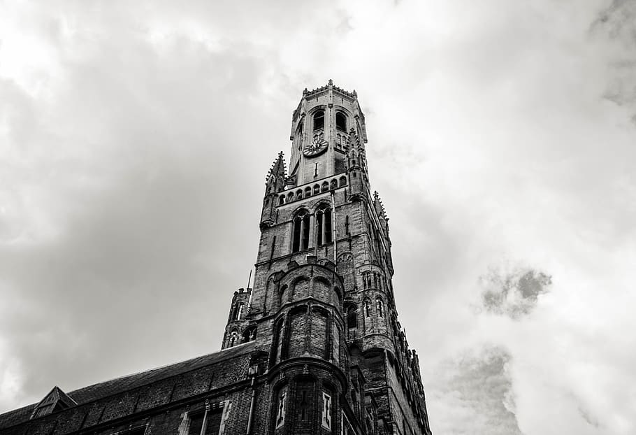 tower, architecture, building, clock tower, steeple, spire HD wallpaper