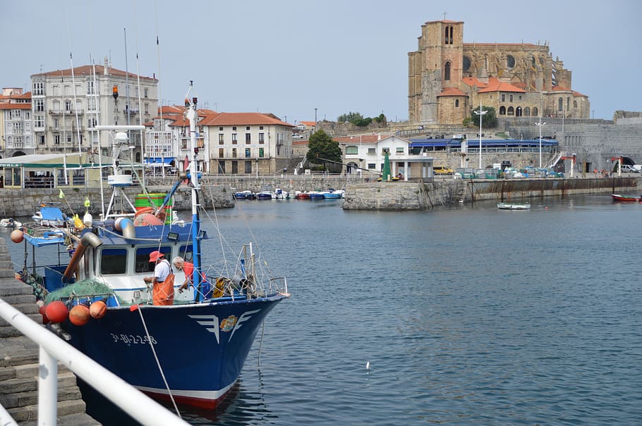 port, spain, basque country, costa, europe, sea, architecture HD wallpaper