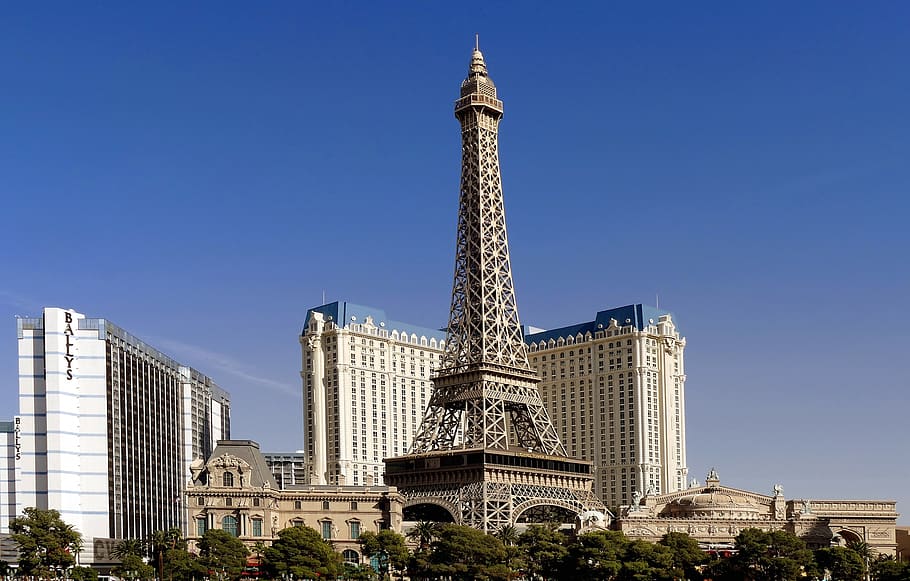 las vegas, skyline, paris, tourism, landmark, casino, city, HD wallpaper
