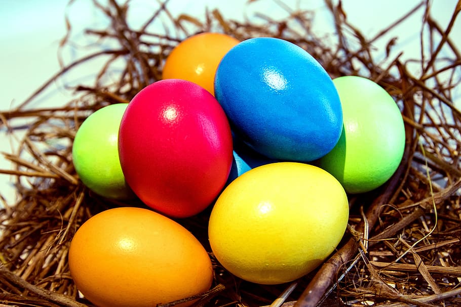 easter, easter eggs, colorful, multi colored, food, celebration HD wallpaper
