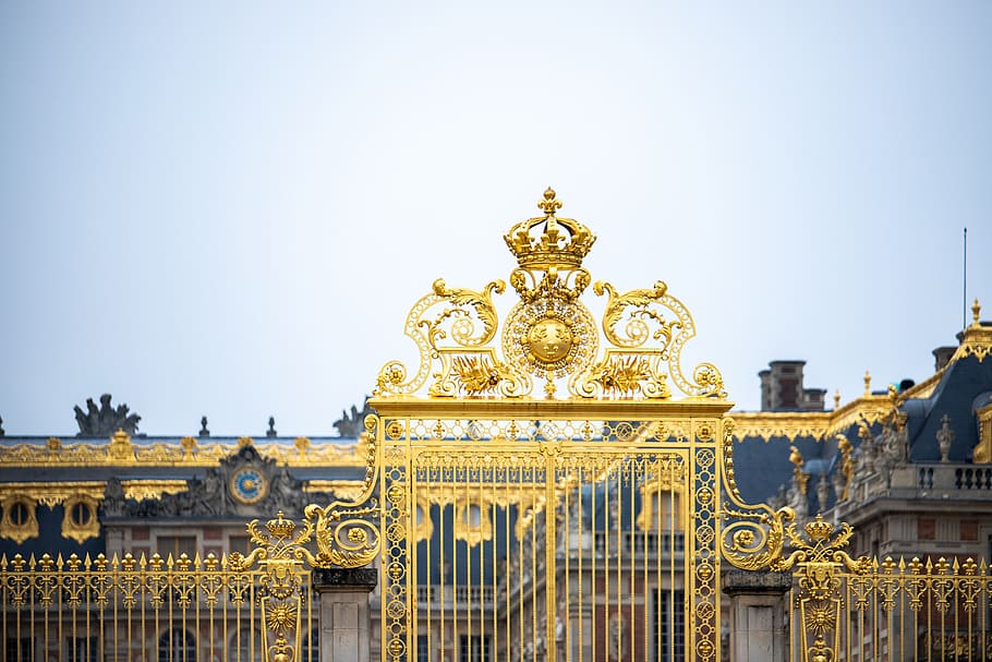 gate, palace, france, versailles, house, architecture, mansion