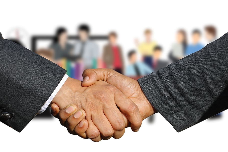 shaking hands, handshake, welcome, agreement, contract, hand giving, HD wallpaper