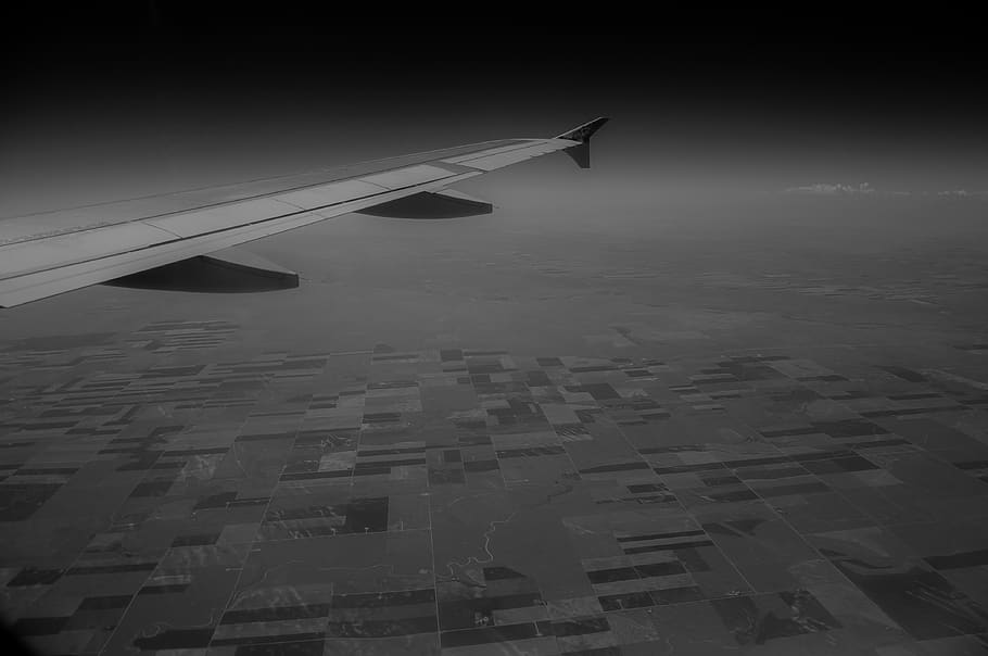 plane, wing, fields, flight, air vehicle, transportation, airplane HD wallpaper