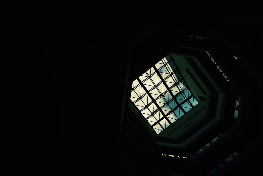 abstract, skyline, grid, darkness, rooftop, minimalism, indoors HD wallpaper