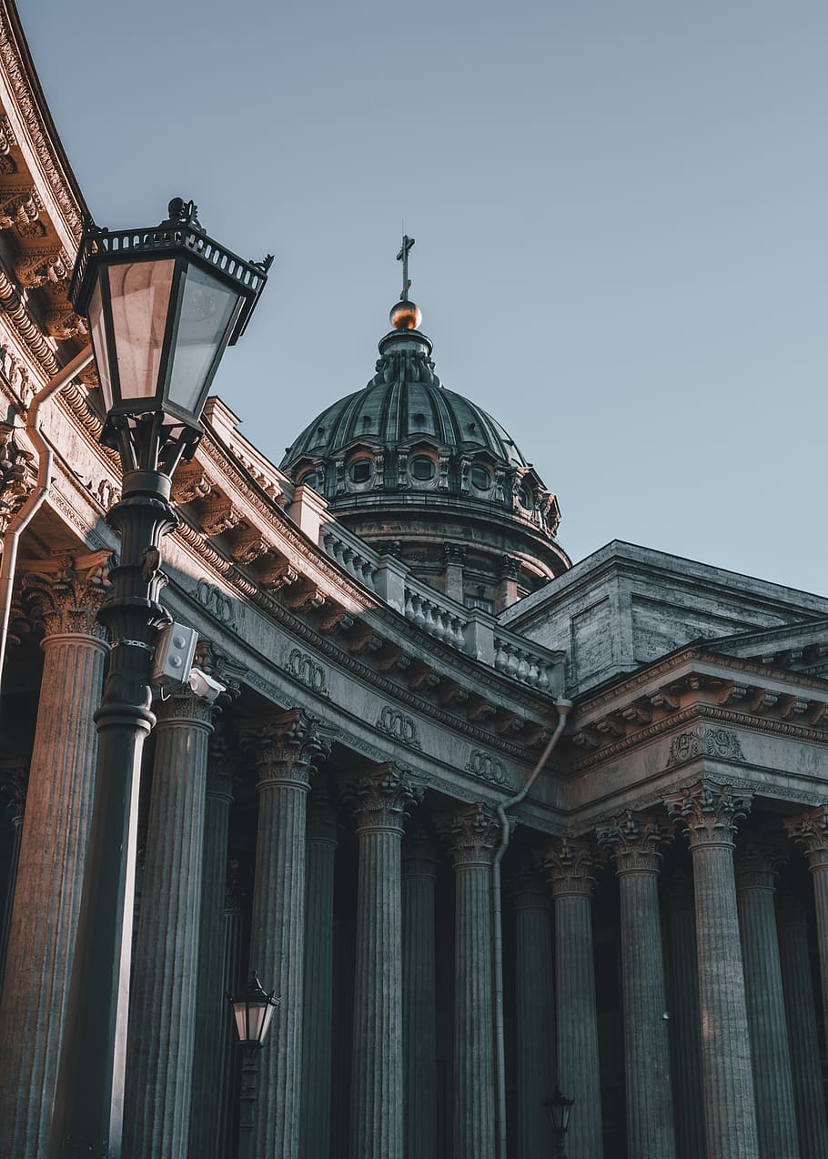 gray concrete dome building, architecture, pillar, column, temple HD wallpaper