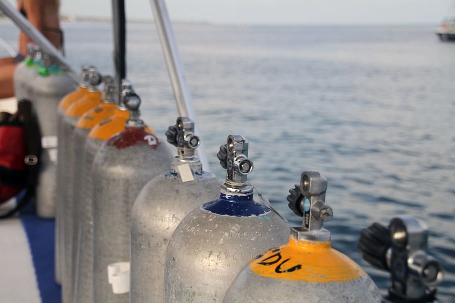 scuba, diving, tanks, oxygen, underwater, sport, sea, nautical vessel HD wallpaper
