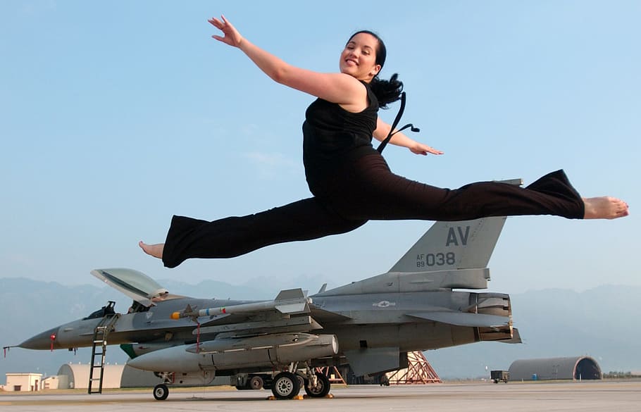 leap, ballet, dance, activity, fit, health, military, jet, plane HD wallpaper