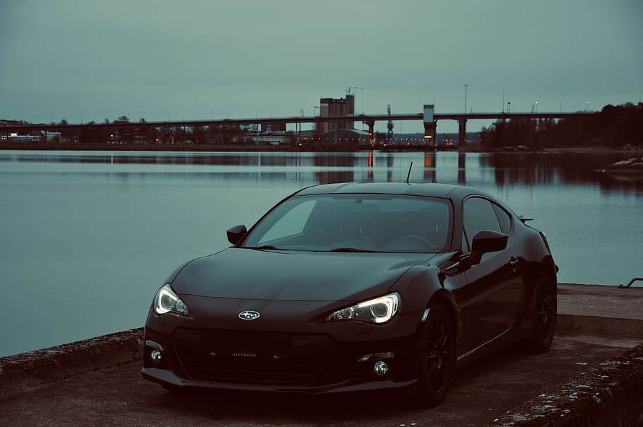 parked black coupe under gray skyu, car, automobile, vehicle HD wallpaper