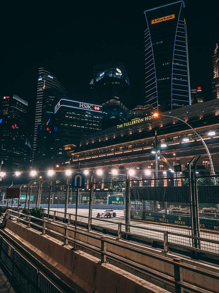 street light during night time, illuminated, built structure HD wallpaper